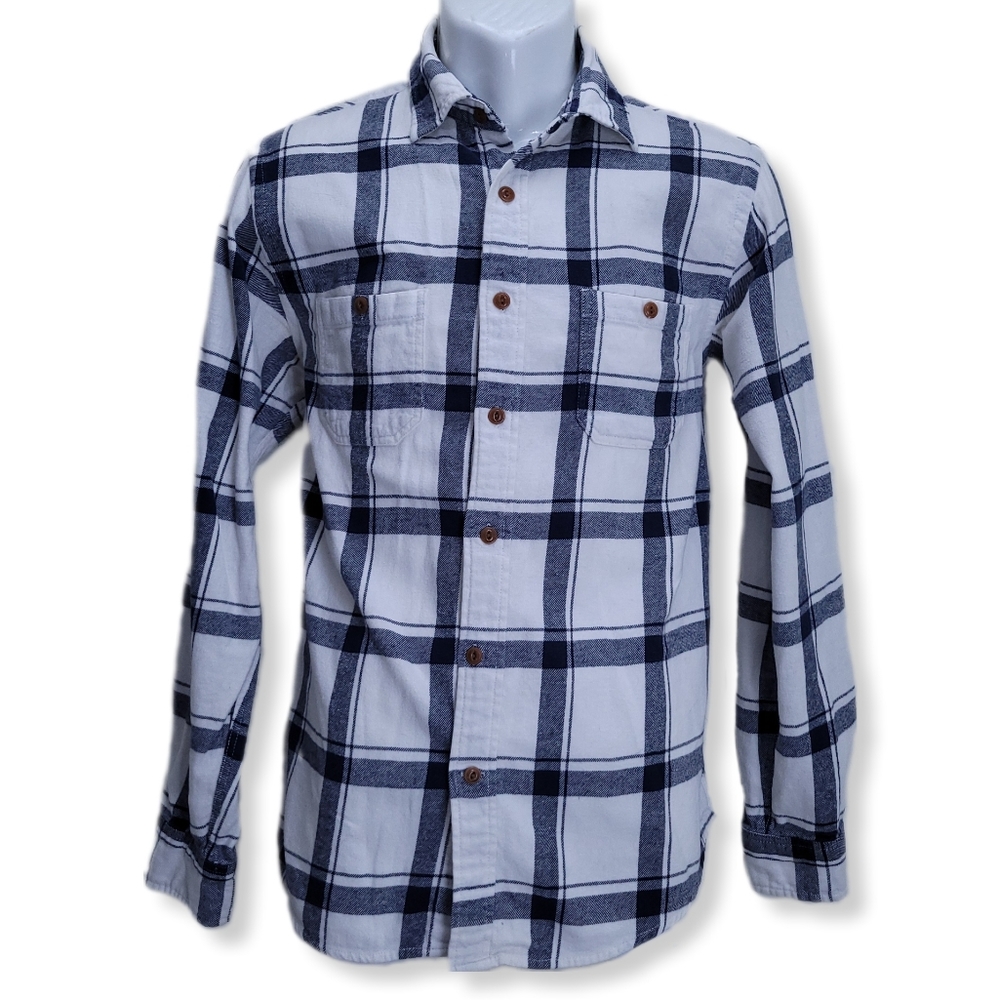 Old Navy Mens M Vintage Flannels Regular Fit Shirt Plaid Long Sleeve Button Up